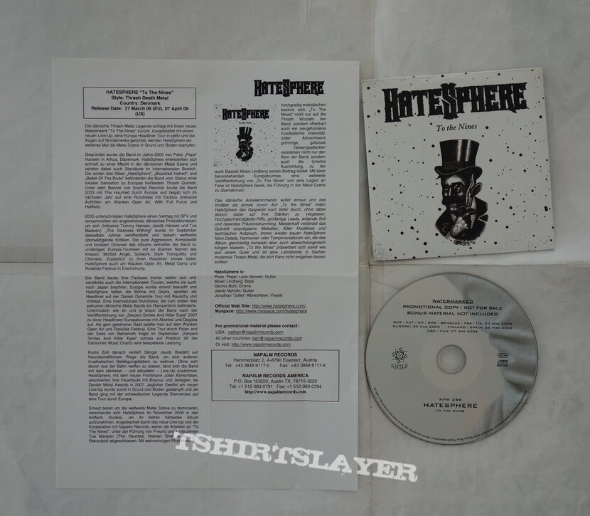 Hatesphere - To the nines - Promo CD