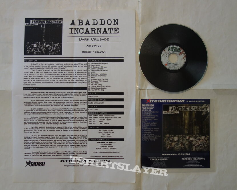 Abaddon Incarnate  - Dark crusade - Promo CD