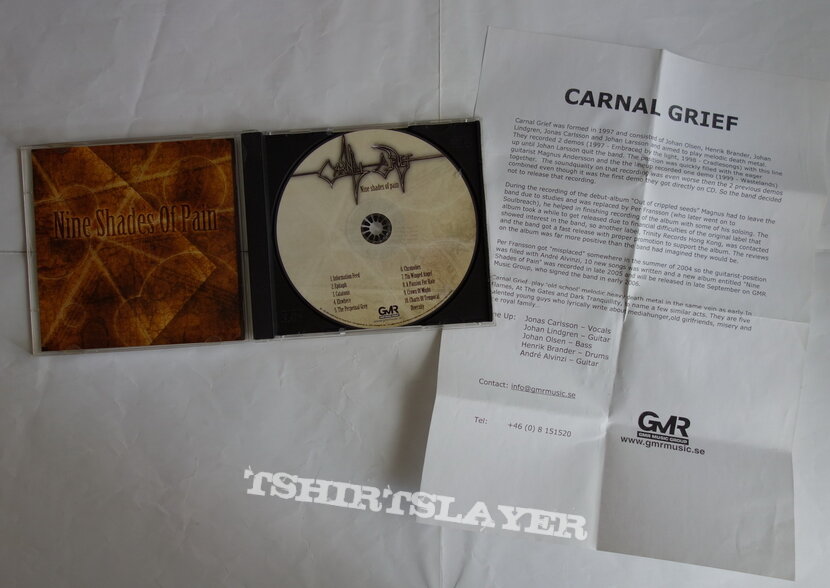 Carnal Grief ‎– Nine Shades Of Pain - Full case Promo CD