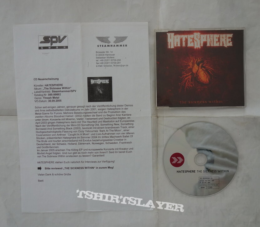 Hatesphere - The sickness within - Promo CD