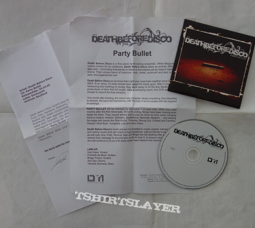 Deathbeforedisco - Party bullet - Promo CD