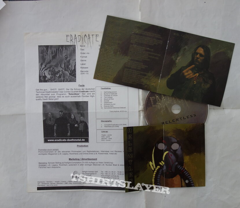 Eradicate - Relentless - Full case Promo CD