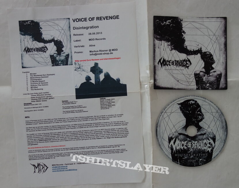 Voice Of Revenge – Disintegration - Promo CD