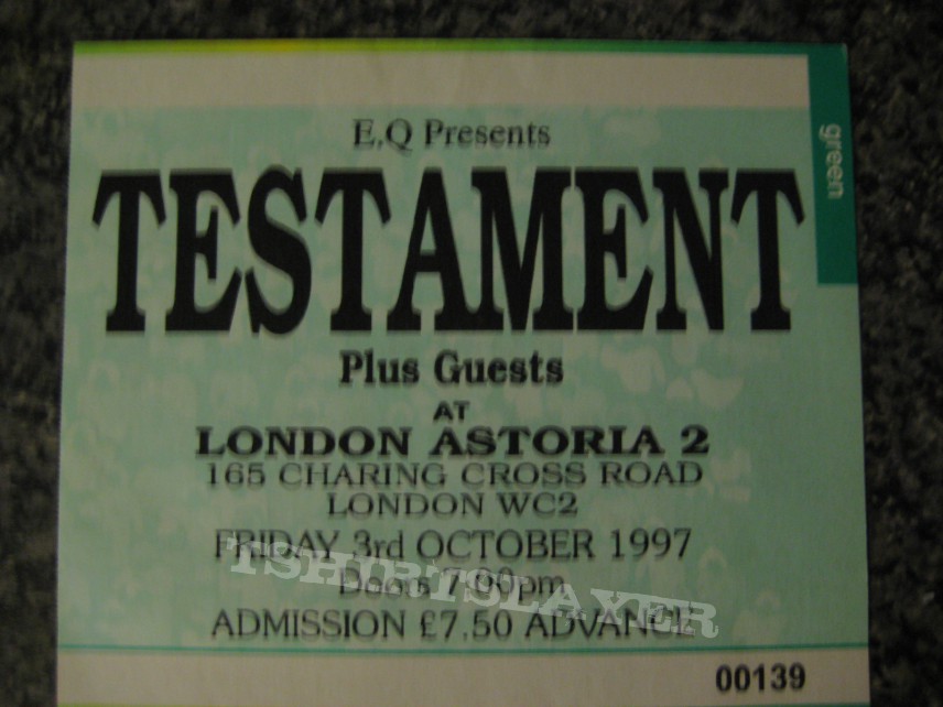 Testament - demonic tour shirt 97, with ticket and digi pack c.d