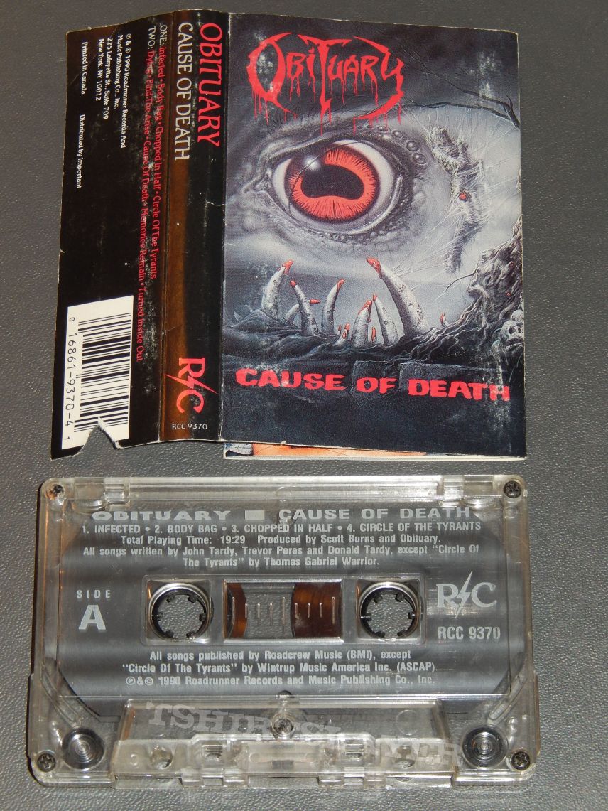 Obituary &quot;Cause of Death&quot; cassette 