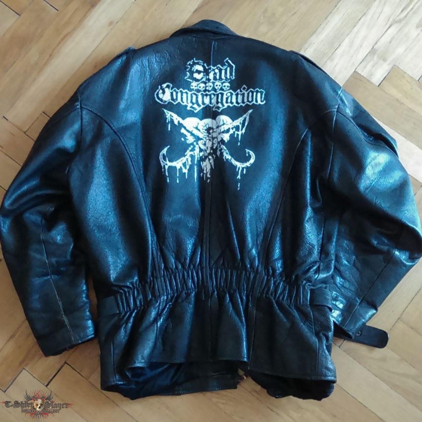 Massive leather jacket with handpainted Dead Congregation...