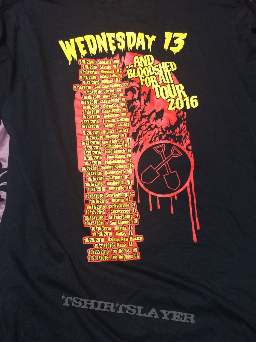 Wednesday 13 - Bloodshed for All 2016 Tour Shirt