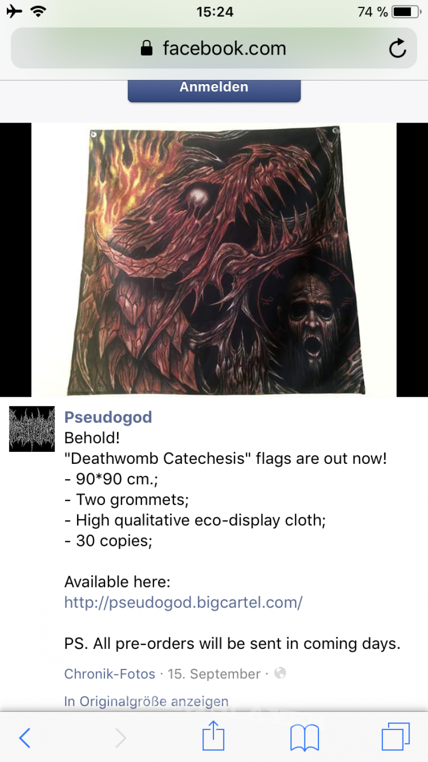 Pseudogod Flag Kramer Artwork Limited to 30 Copies 