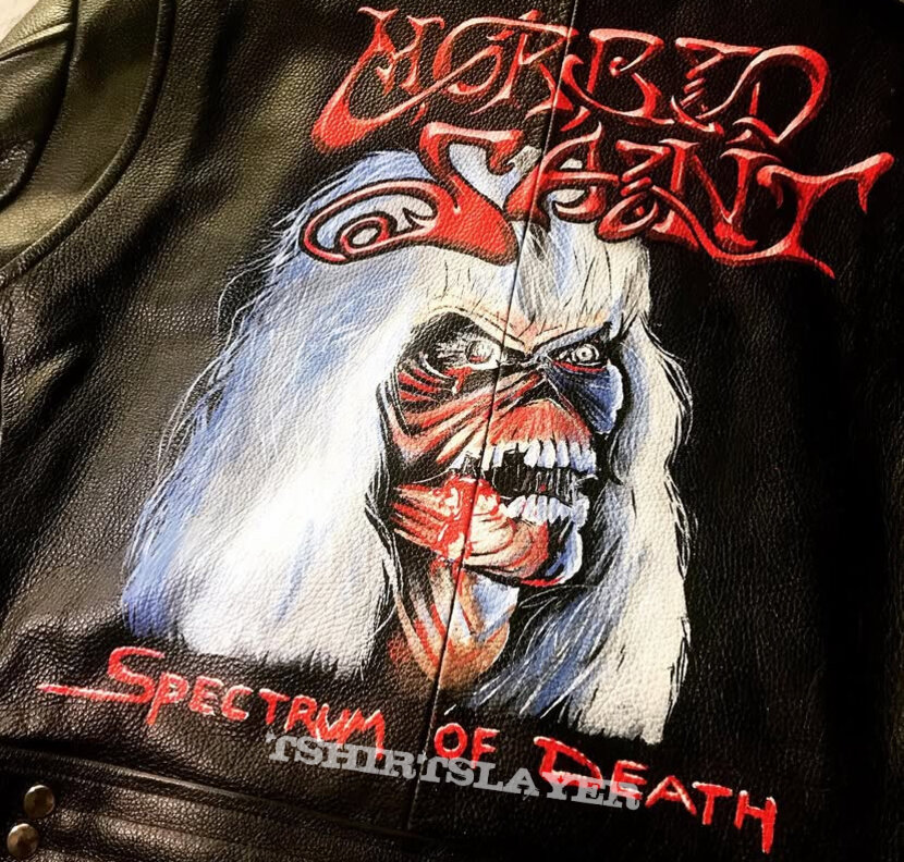 Morbid Saint &quot;Spectrum of Death&quot; painted on leather