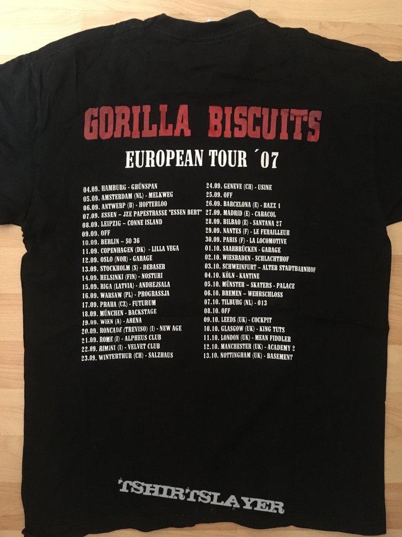 GORILLA BISCUITS 2007 European Tour Shirt