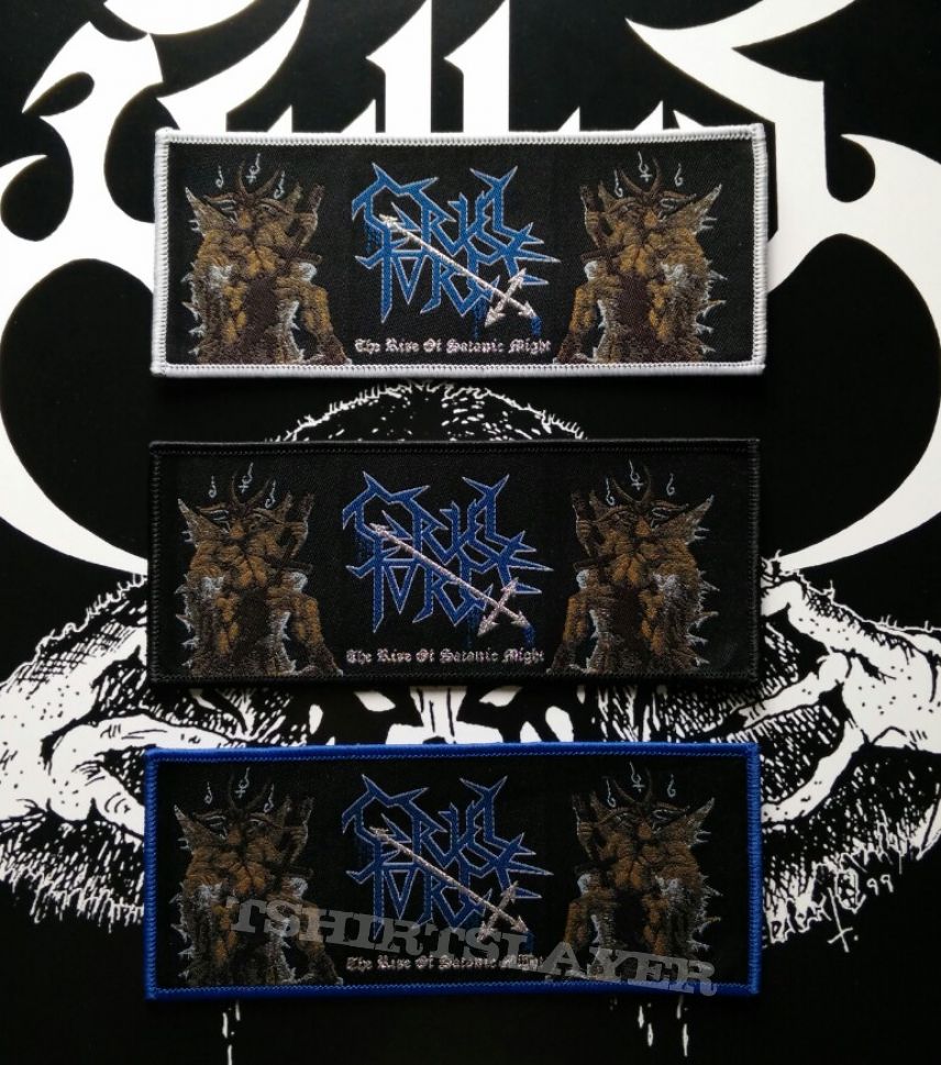 Cruel Force &quot;The Rise Of Satanic Might&quot; Strip woven patches