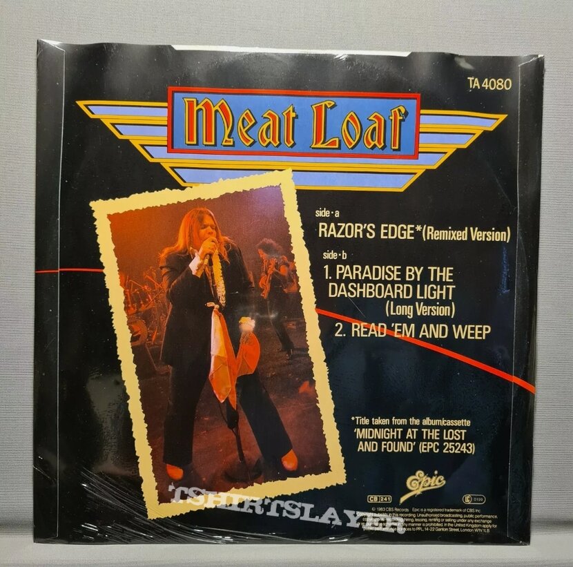Or Vtg Meat Loaf &#039;limited 12&quot; with free &#039;83 tour patch&#039;