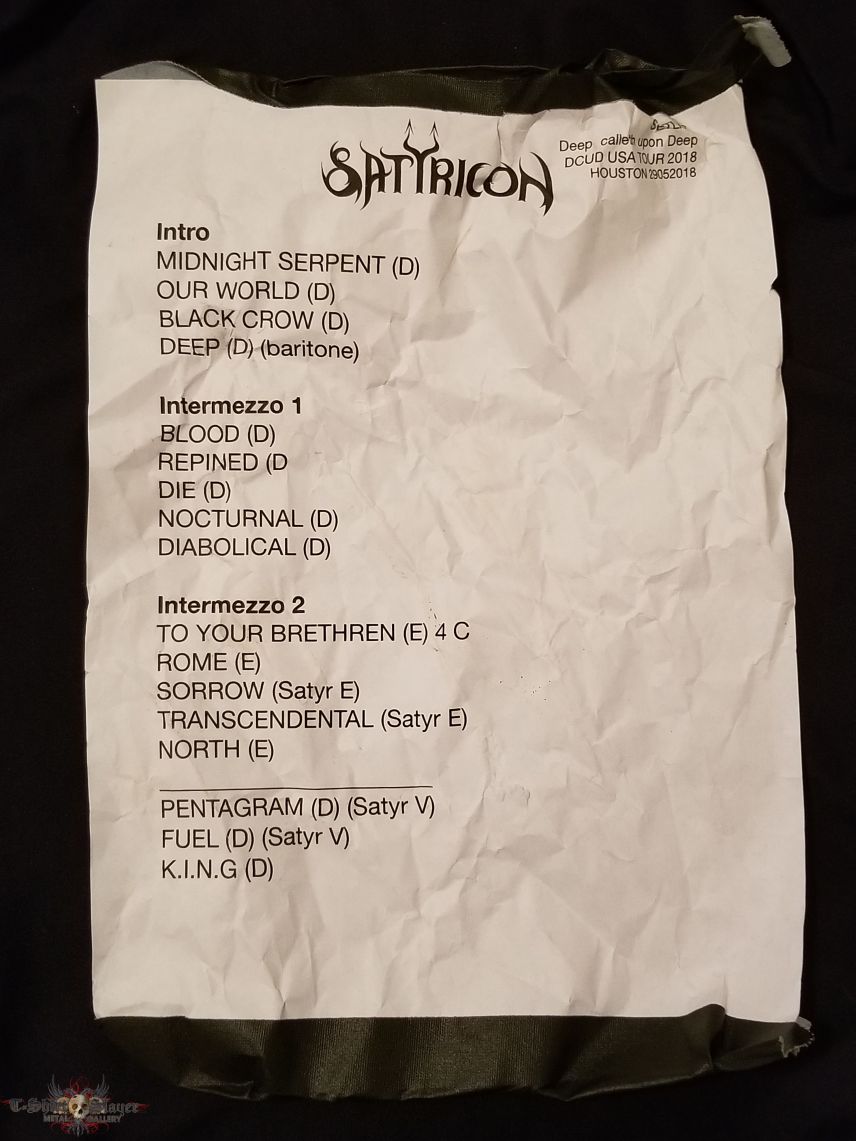 Satyricon Set-List (05.29.2018)