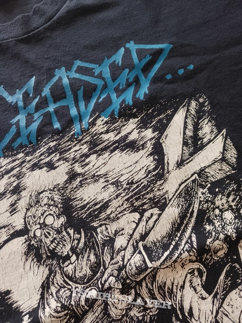 Vtg. 1991 Deceased Promo 1st Full-length​ Album &quot;Luck of Corpse&quot; by Relapse​ Records​ LS Shirt.