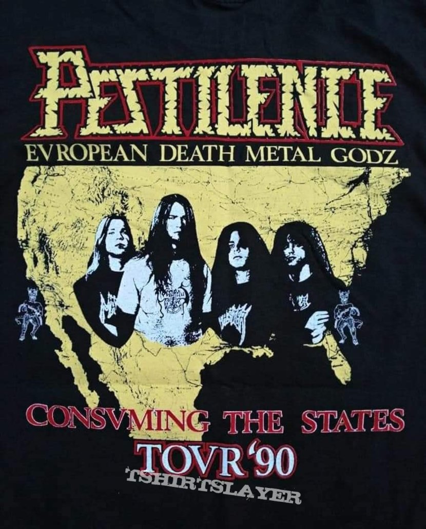 New Old Stock Vtg.Pestilence Consvming The States Tour 1990 T Shirt