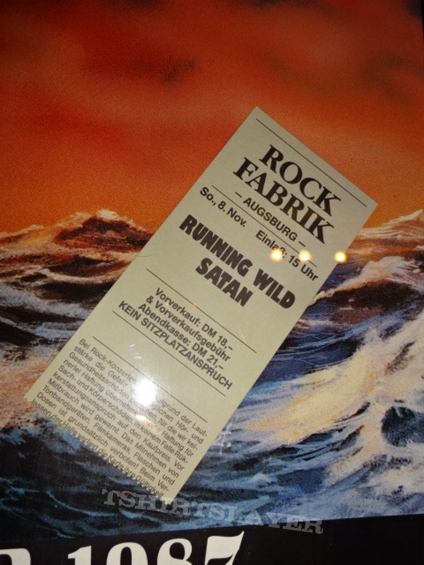 Running Wild &quot;Ready for Boarding Tour 1987&quot; (Poster &amp; Ticket)