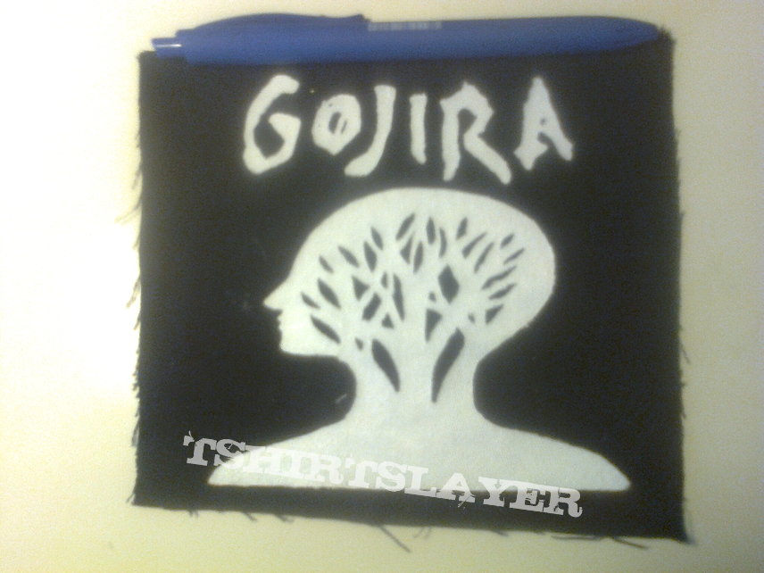 d.i.y. hand painted gojira patch