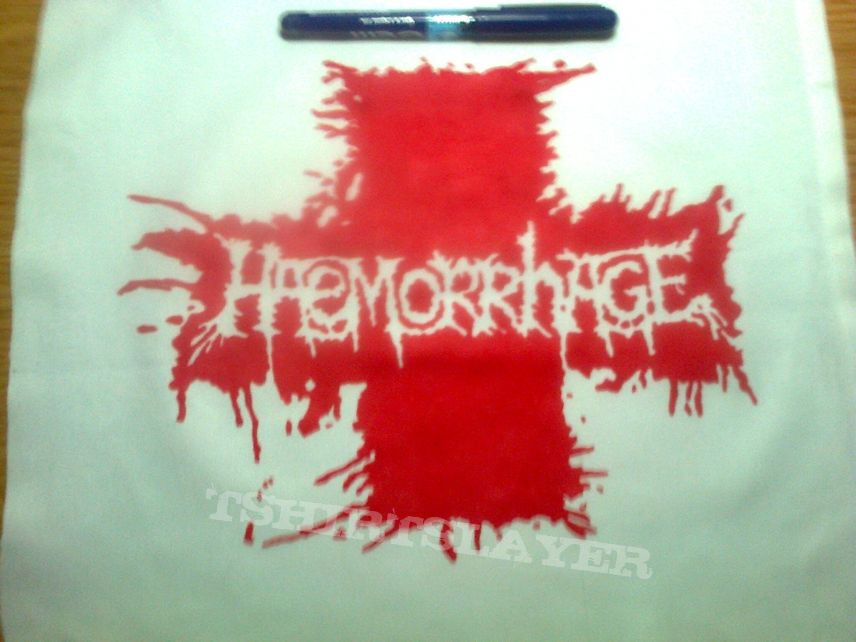 d.i.y. hand painted Haemorrhage backpatch