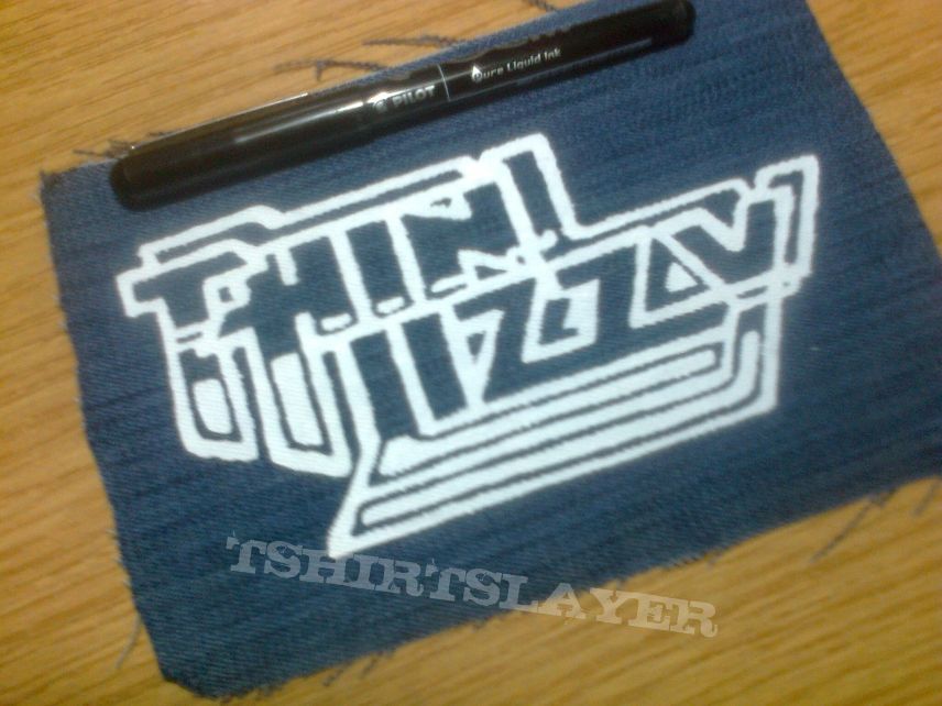 d.i.y. hand painted thin lizzy patch
