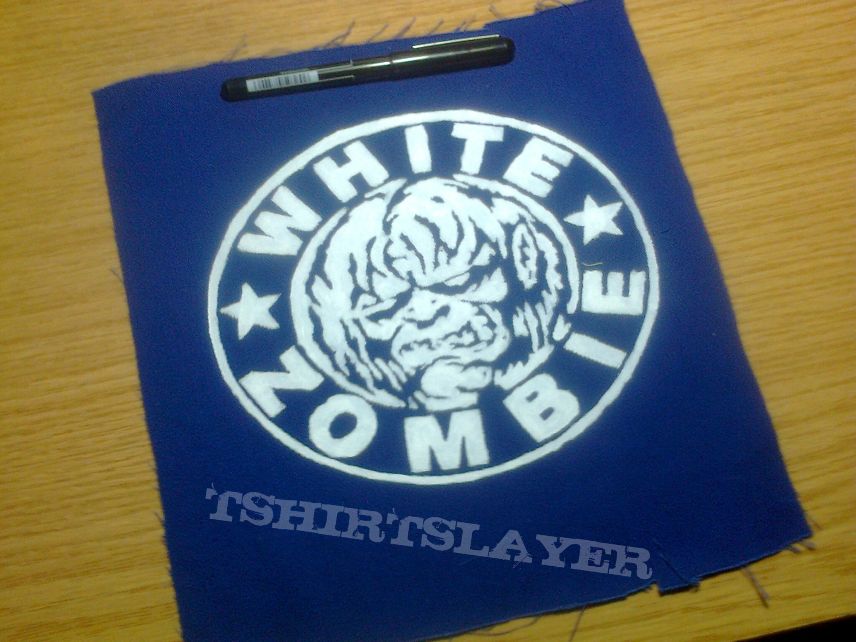 d.i.y. hand painted white zombie patch