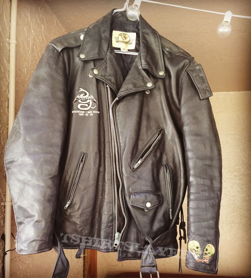 Vintage Metallica crew leather jacket 