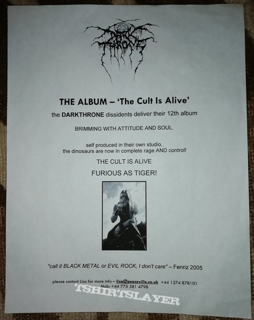 Darkthrone &#039;The Cult is Alive&#039; ad