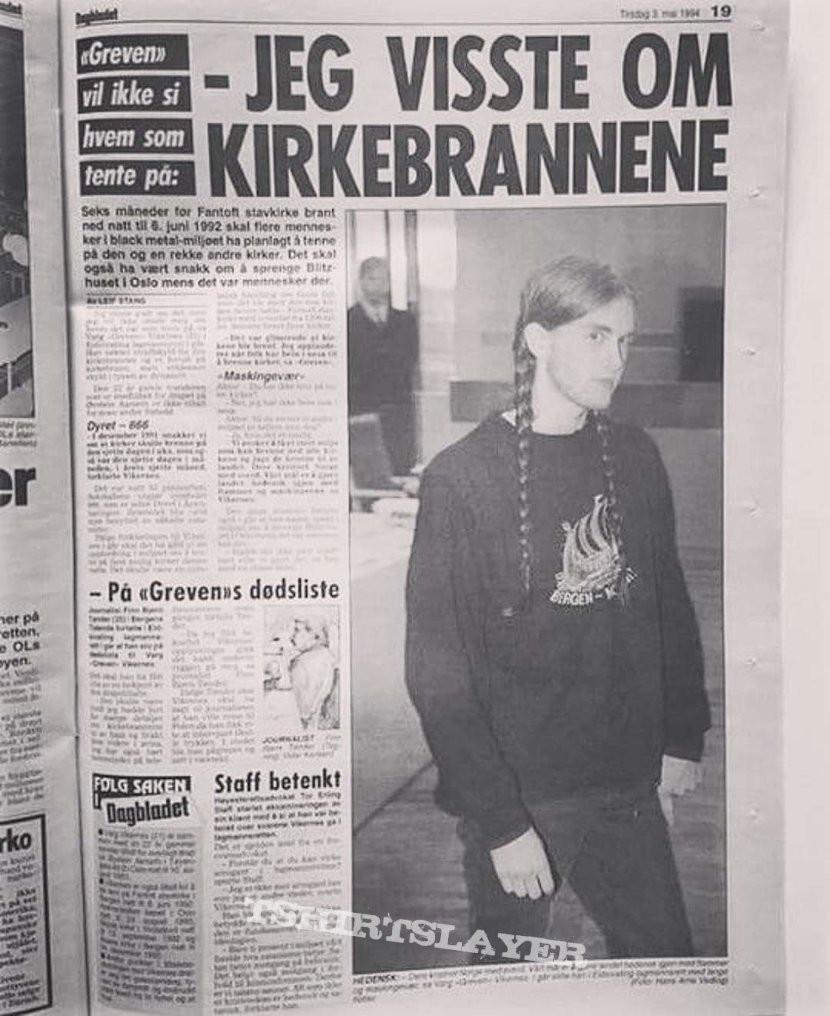 Burzum Bergen Norge shirt as worn by Varg Vikernes 