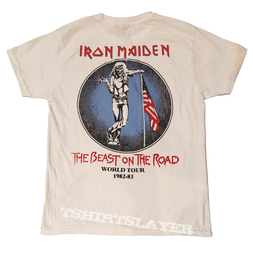 Iron Maiden The Beast On The Road 1982-1983 World Tour White T-Shirt USA |  TShirtSlayer TShirt and BattleJacket Gallery