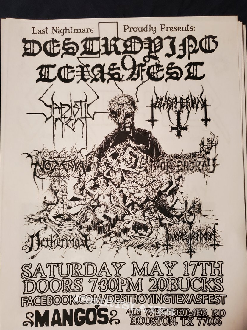 Sadistic Intent Destroying Texas Fest 9 flyer