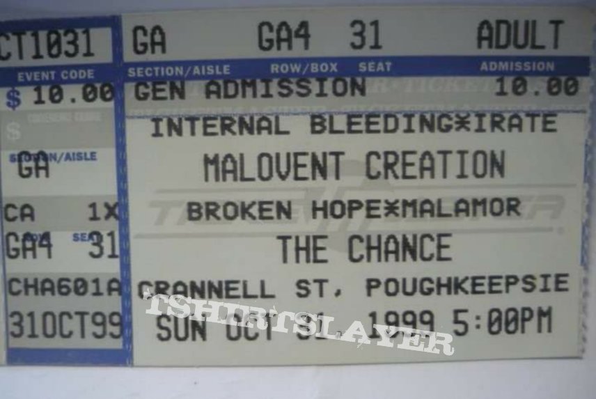 Malevolent Creation ticket stub