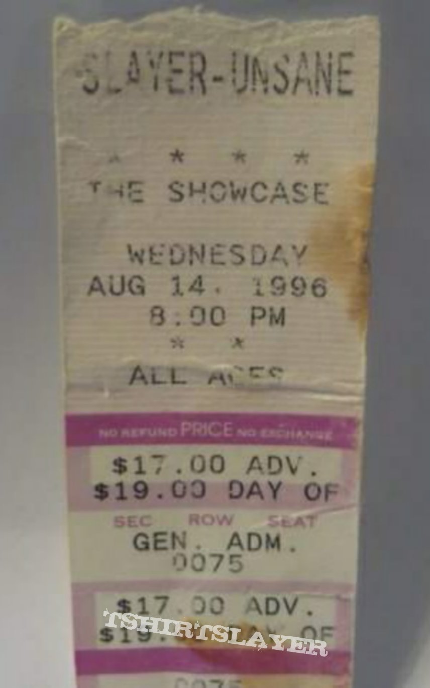 Slayer ticket stub