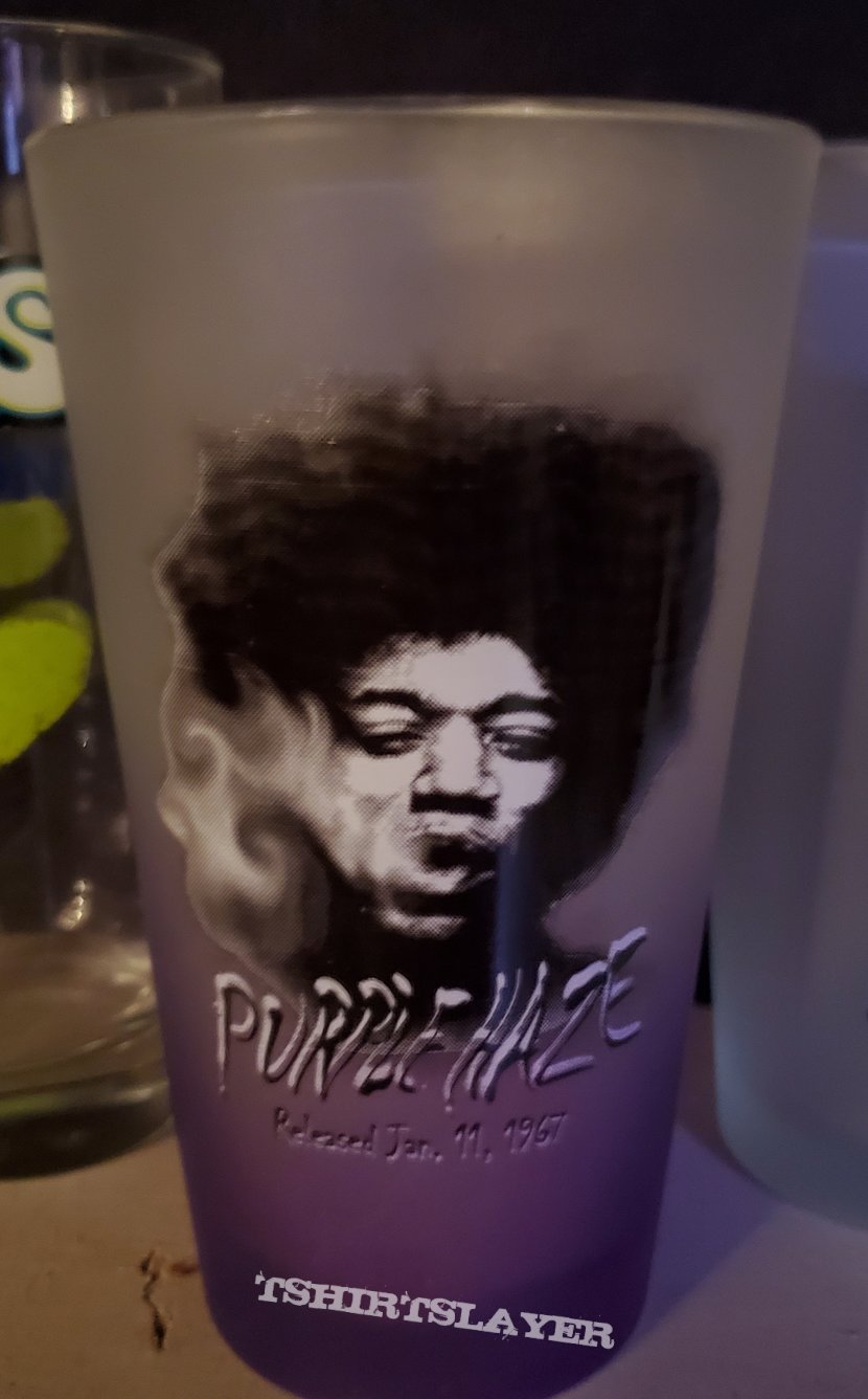 Jimi Hendrix Purple Haze pint glass