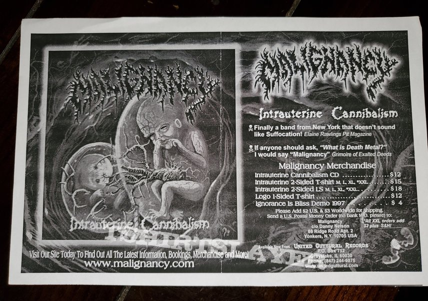 Malignancy - Intrauterine Cannibalism promo flyer