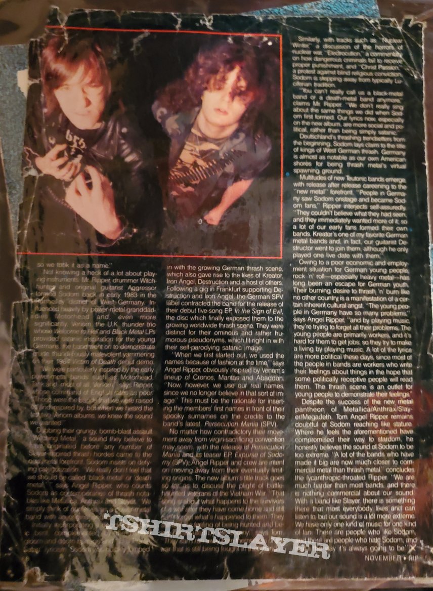 Sodom magazine article