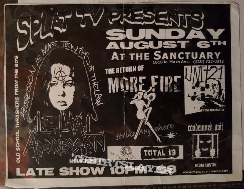 Lethal Aggression Splat TV flyer