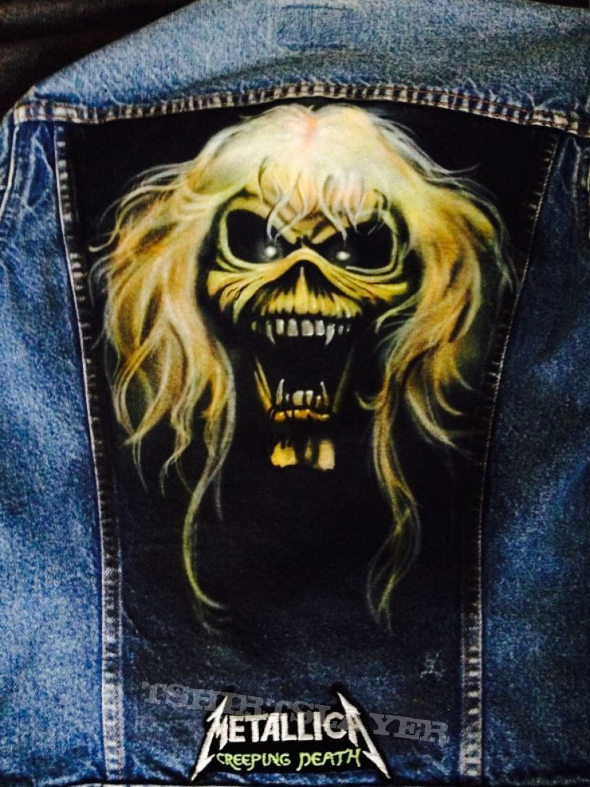 Iron Maiden Custom Eddie Air Brushed Jean Jacket