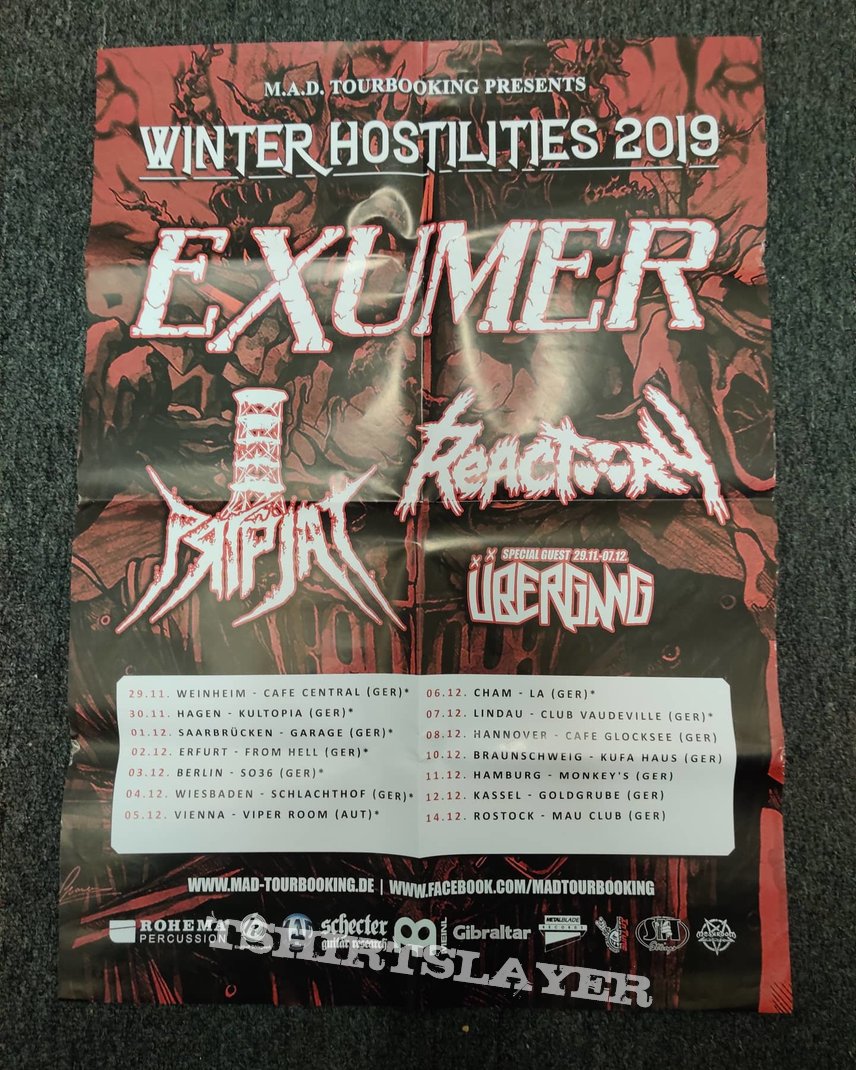Exumer Winter Hostilities Tour Poster