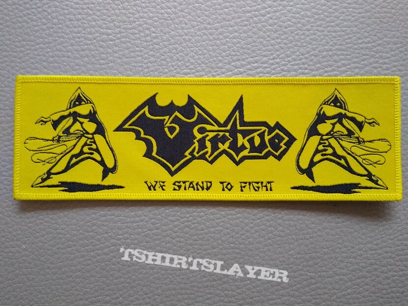 Virtue - We stand to fight -woven stripe patch - yellow border