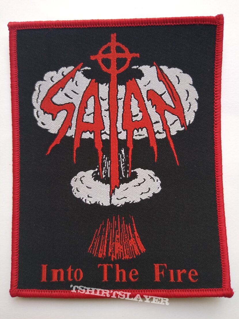 Satan -  Into the Fire  - woven patch red