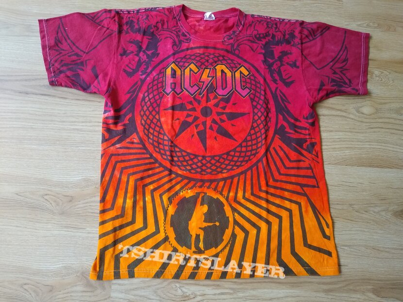 AC/DC 2010 Black Ice World Tour Licensed Tie Dye T-Shirt size - L