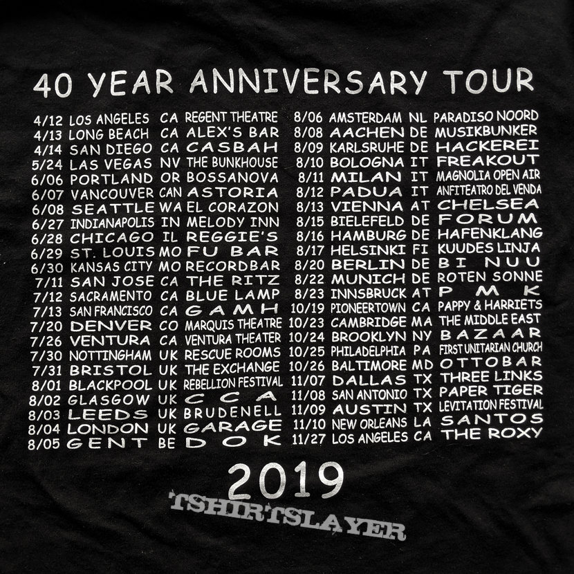 Flipper 40th Anniversary Tour T-shirt