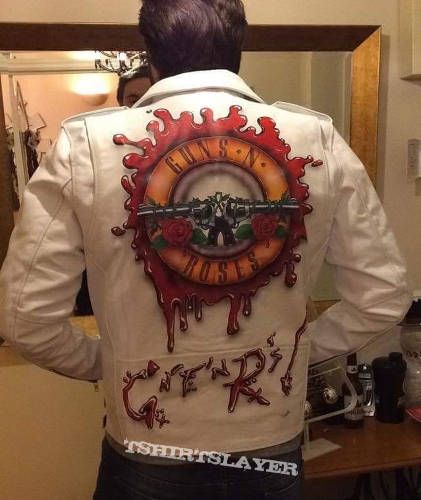 Guns N&#039; Roses Hand painted leather jacket Guns and Roses 