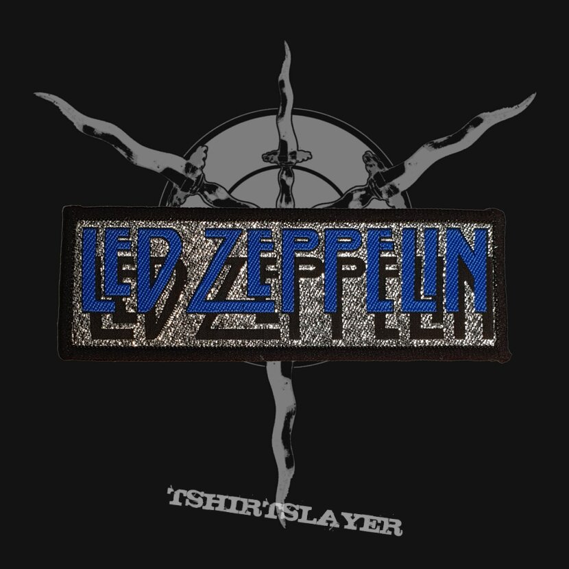 Led Zeppelin - Blue Logo (Metallic Background) [Blackborder]