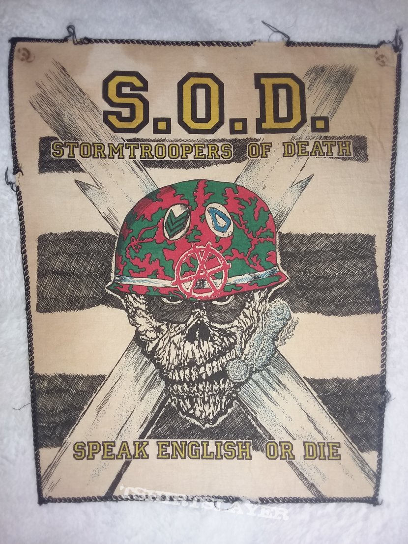 S.O.D. - Speak English or Die vintage backpatch