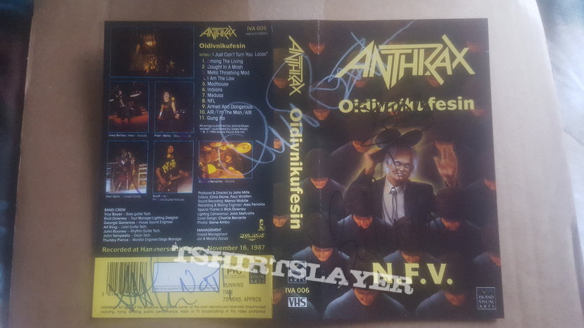 Anthrax signed VHS tape