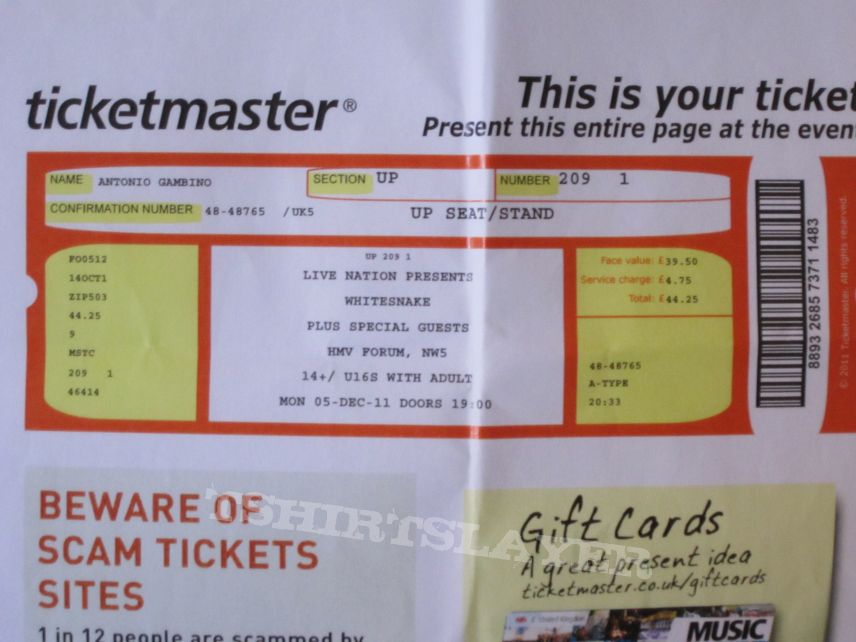 Whitesnake - Forevermore Tour 2011