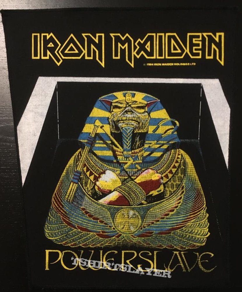 Iron Maiden - Powerslave - Back Patch 1984 (White Coffin - Yellow/Blue version)