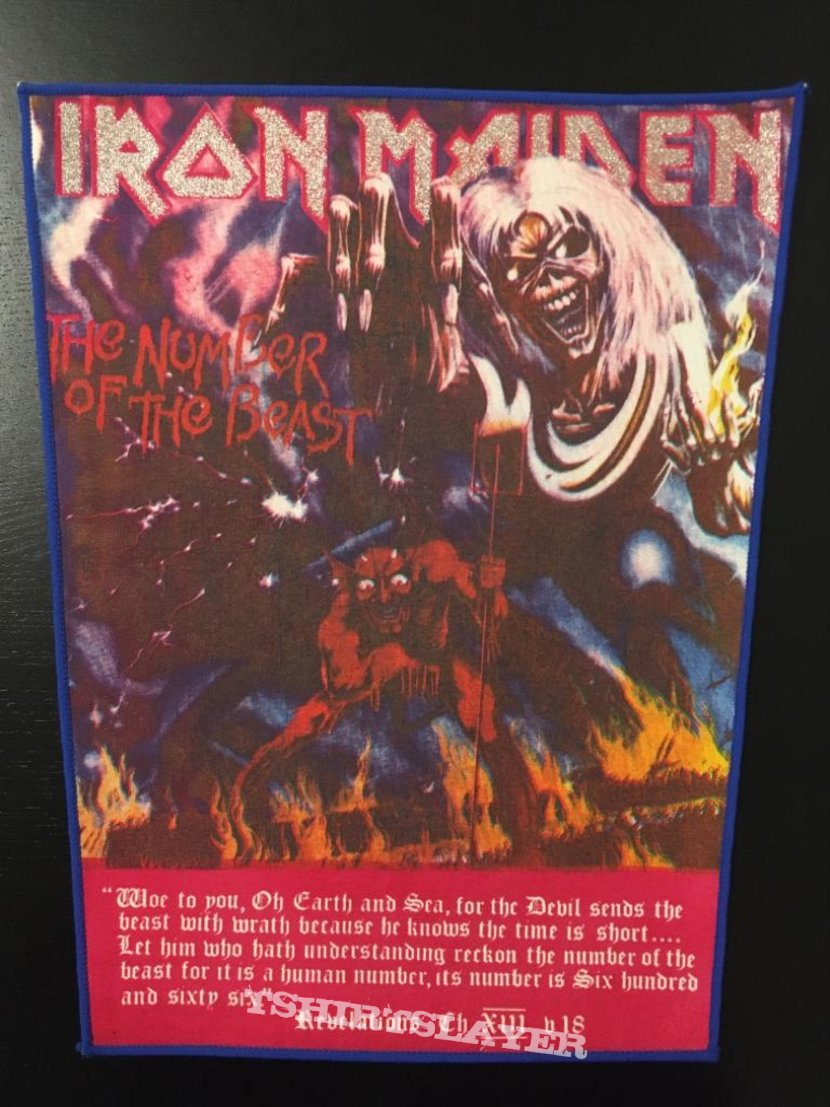 Iron Maiden - Number of the Beast - Back Patch (Scripture Version 2) Iron Maiden - Number of the Beast - Back Patch (Scripture Version 2)
