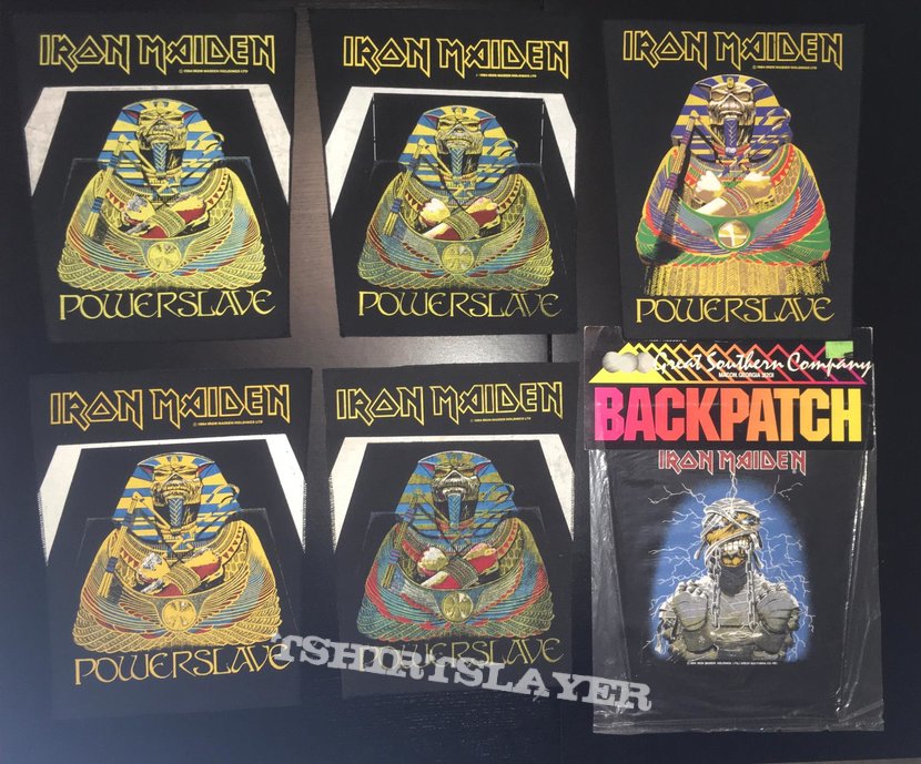 Iron Maiden - Powerslave - Back Patch 1984 (White Coffin - Orange version)