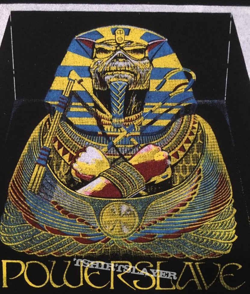 Iron Maiden - Powerslave - Back Patch 1984 (White Coffin - Yellow/Blue version)